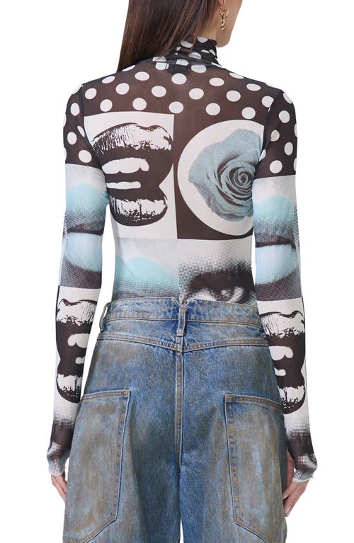 AFRM AFRM ZADIE PRINT SHEER MESH TOP 