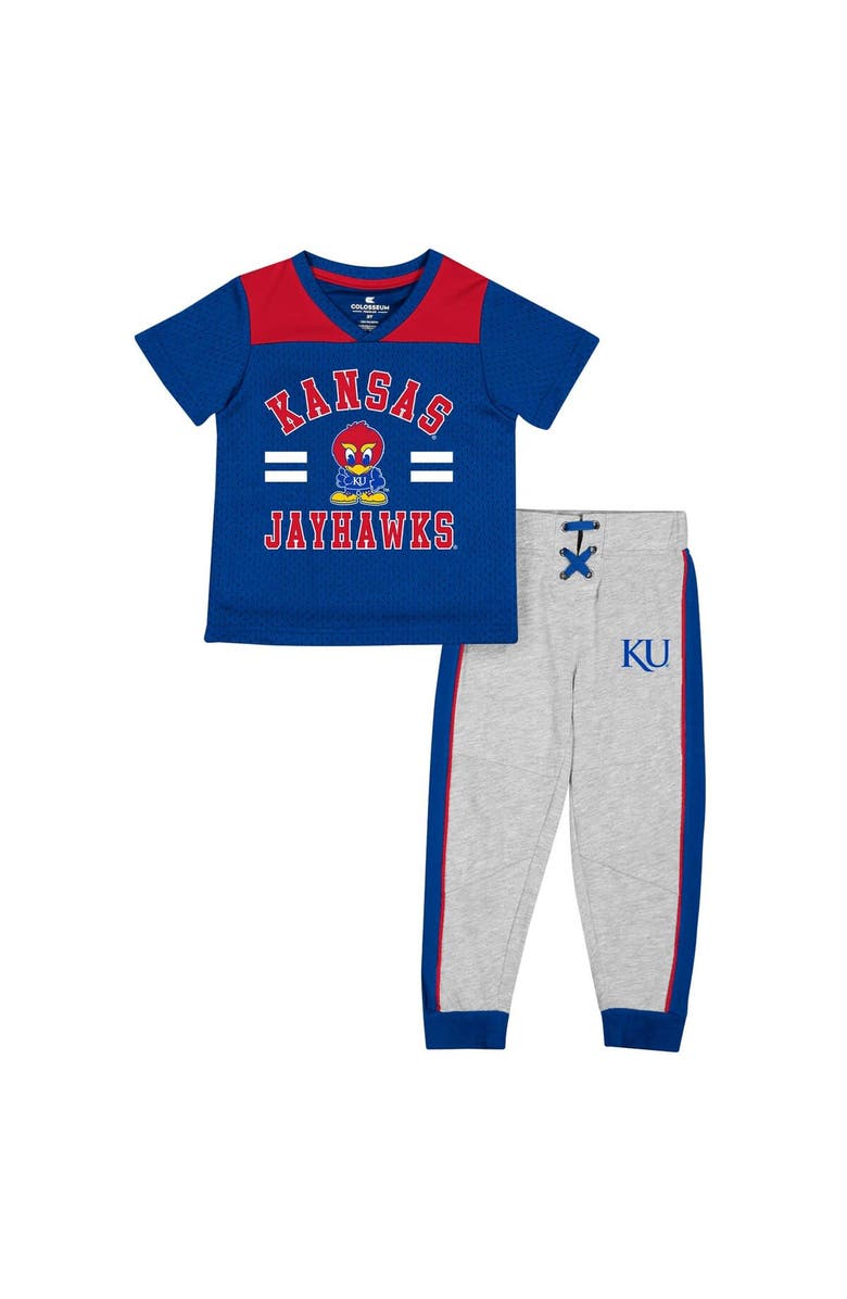 COLOSSEUM Toddler Colosseum Royal/Heather Gray Kansas Jayhawks Ka-Boot-It Jersey & Pants Set, Main, color, Royal