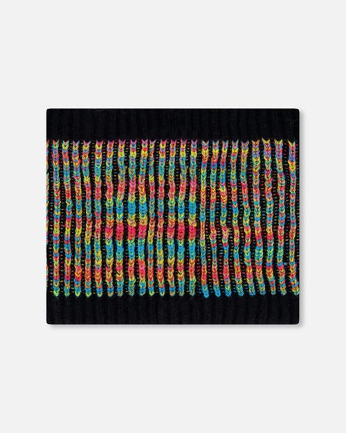 Deux Par Deux Lined Knit Neckwarmer In Multi