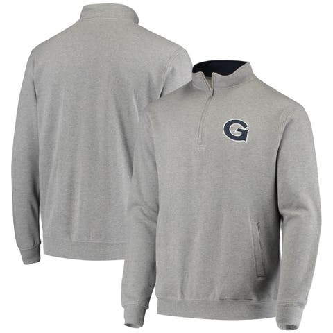 Men's Colosseum Heathered Gray Georgetown Hoyas Tortugas Logo Quarter-Zip Jacket