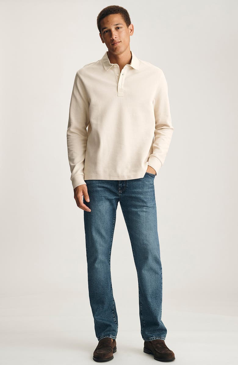 Mavi Jeans <p>Contrast Collar Long Sleeve Polo</p>, Alternate, color, Peyote