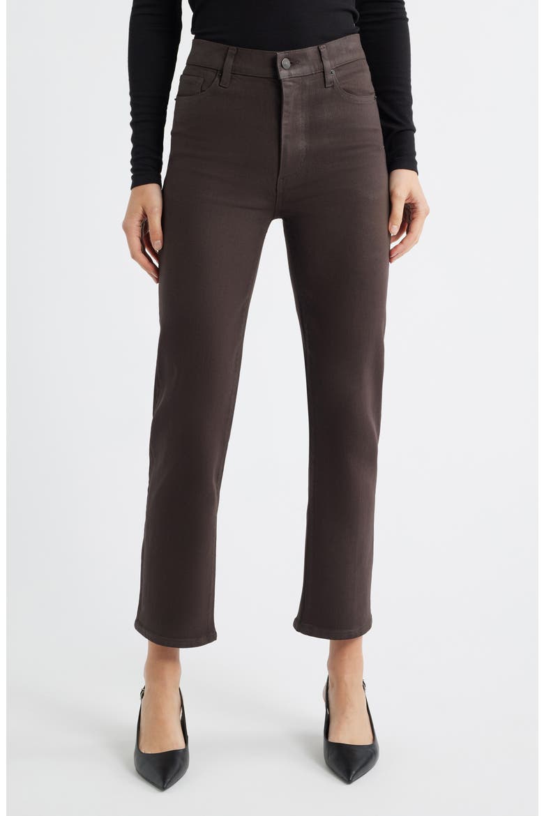 Le Sleek High Waist Ankle Straight Leg Jeans, Main, color, TRUFFLE COATED