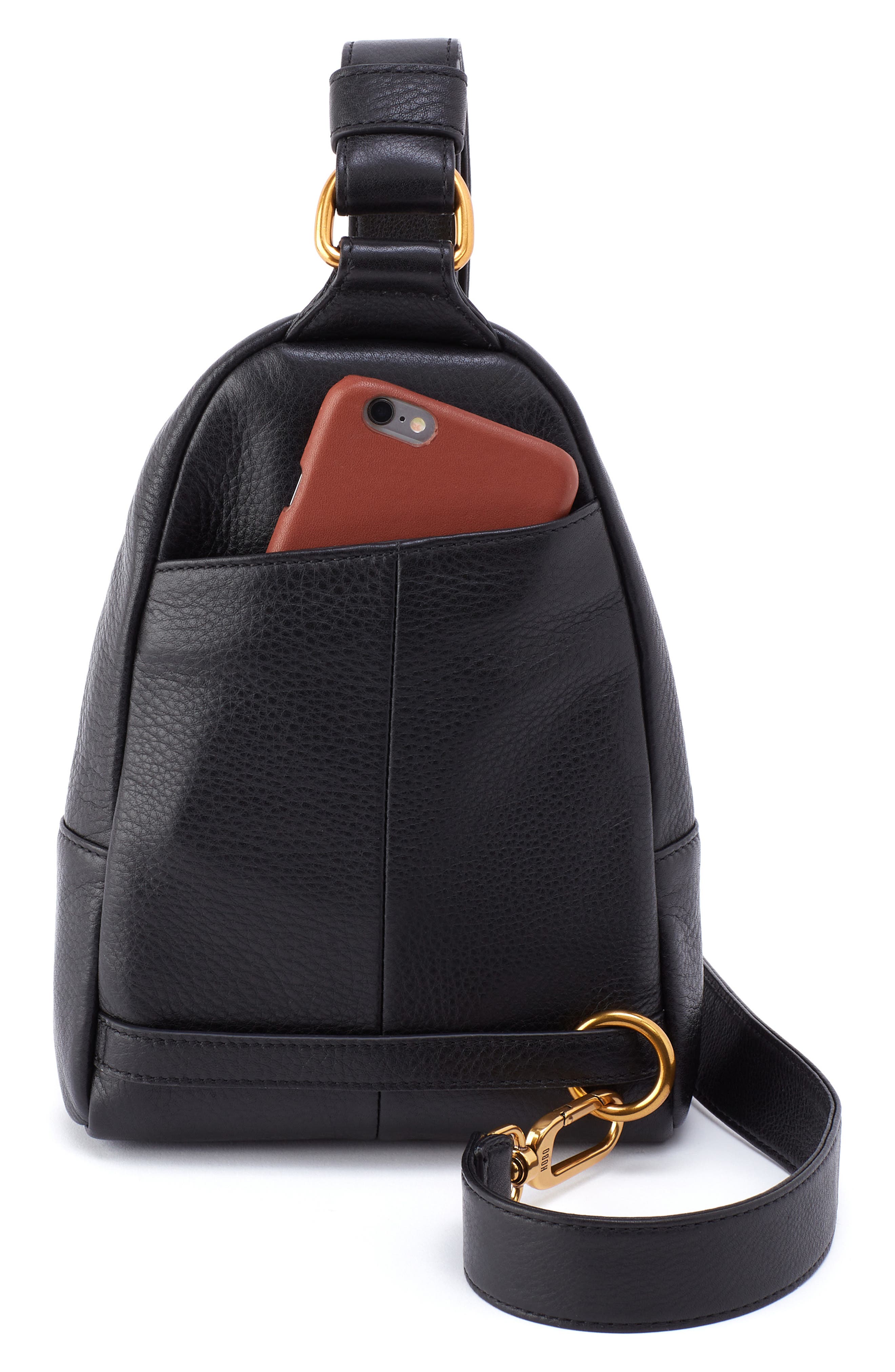 HOBO Fern Leather Sling Bag, Alternate, color, Black