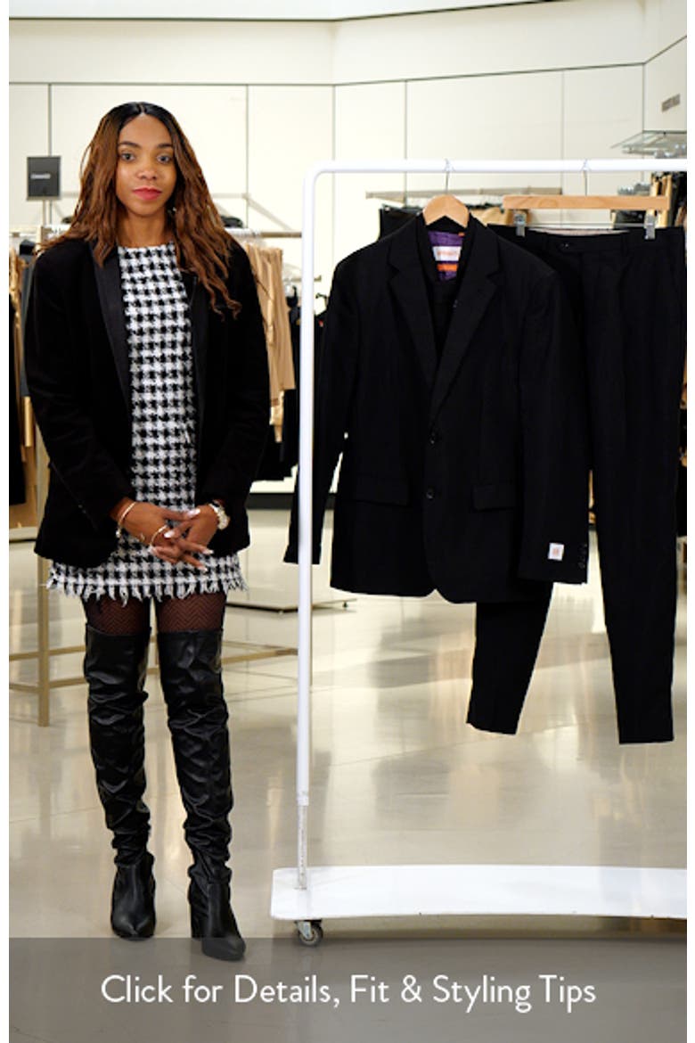 Black Knight Slim Fit Two-Piece Suit & Tie Set video