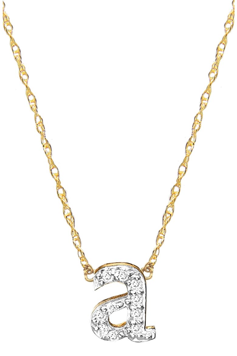 Diamond Initial Pendant Necklace, Main, color, GOLD - A