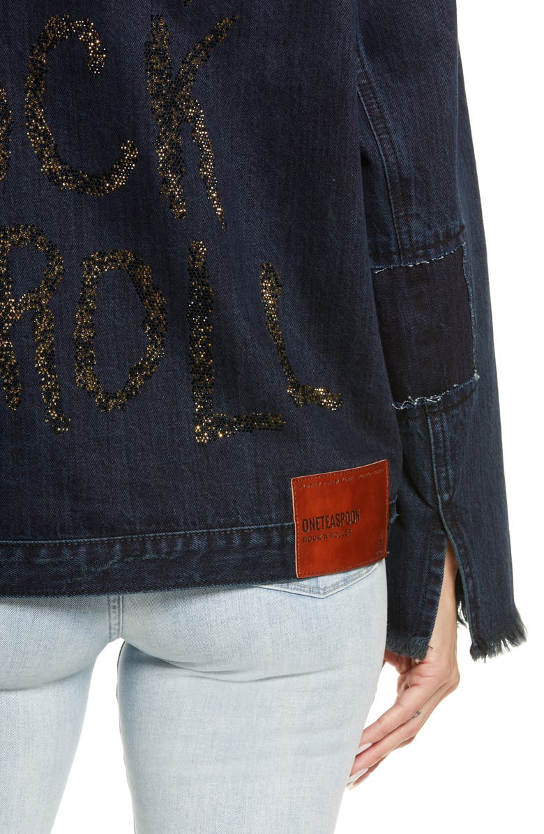One Teaspoon Crystal Rock & Roll Denim Jacket, Alternate, color,
