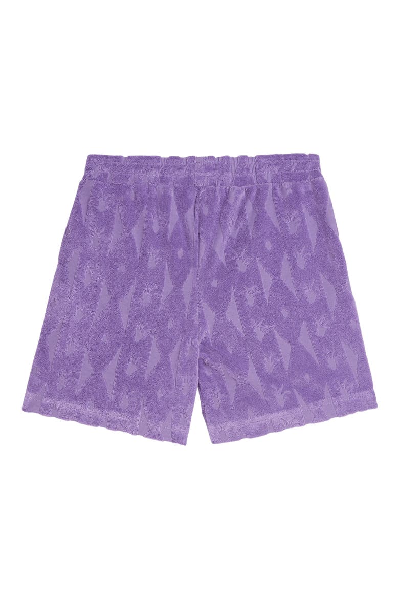 Kids' Jacquard Towelling Shorts, Alternate, color, CACTUS STRIPE PAISLEY PURPLE