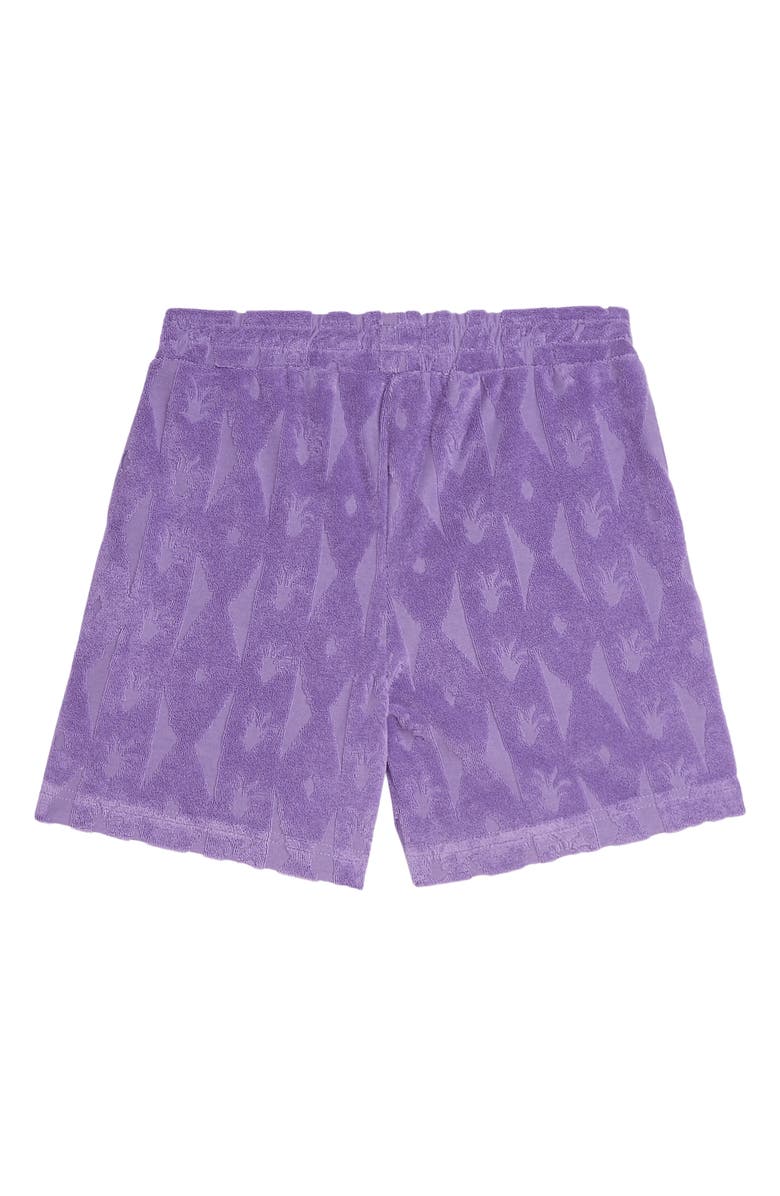 Scotch & Soda Kids' Jacquard Towelling Shorts, Alternate, color, Cactus Stripe Paisley Purple