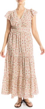 MAX STUDIO Flutter Sleeve Maxi Dress