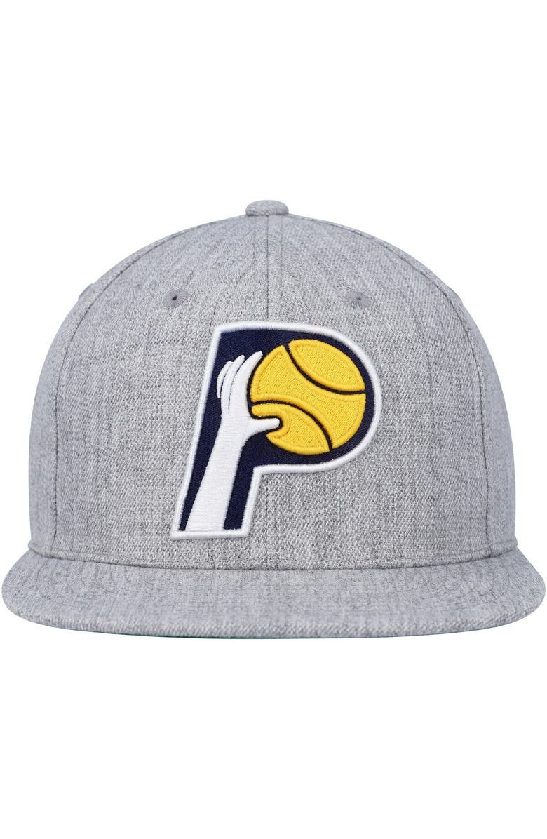 Mitchell & Ness Men's Mitchell & Ness Heather Gray Indiana Pacers Hardwood Classics 2.0 Snapback Hat, Alternate, color, 