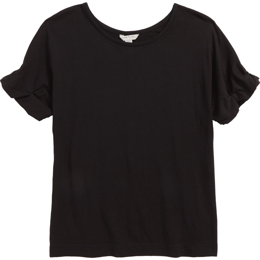 Habitual Kids Teagan Roll Cuff Tee In Black