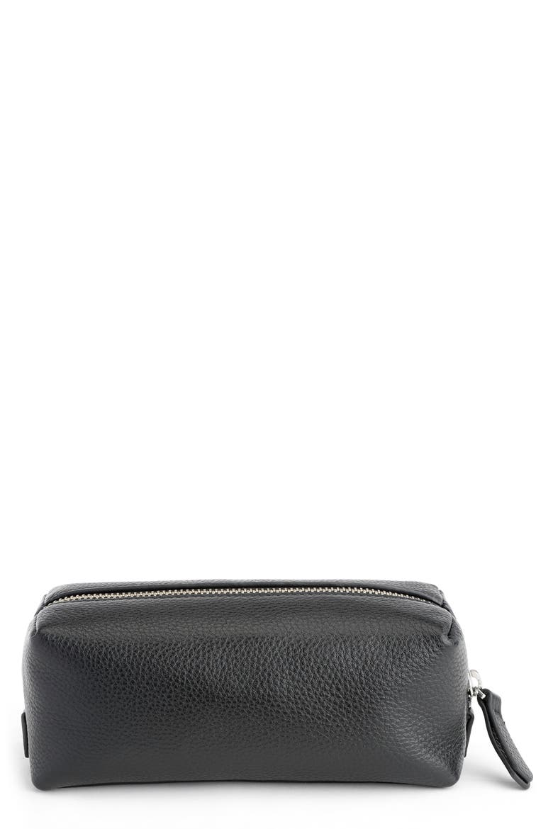 Minimalist Leather Utility Bag, Main, color, BLACK