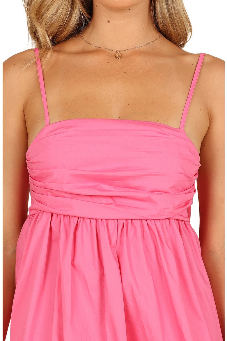 Alice Bow Back Cotton Babydoll Minidress, Alternate, color, HOT PINK