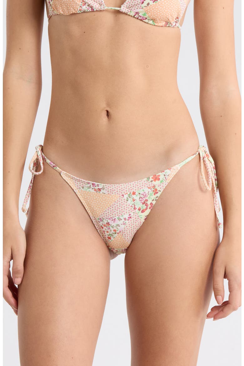 High Cut Side Tie Bikini Bottoms, Main, color, PINK FLORAL