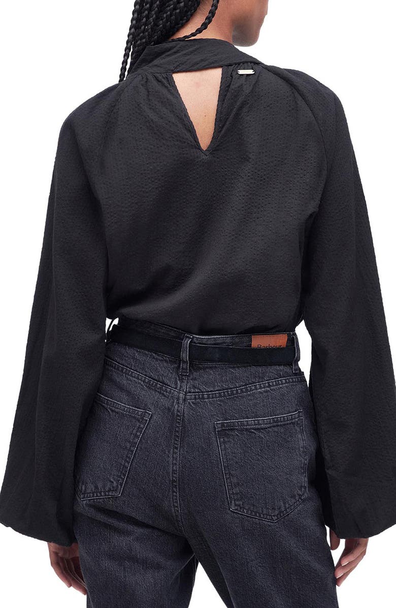 Barbour Alberta Pussy Bow Cotton Seersucker Top, Alternate, color, 