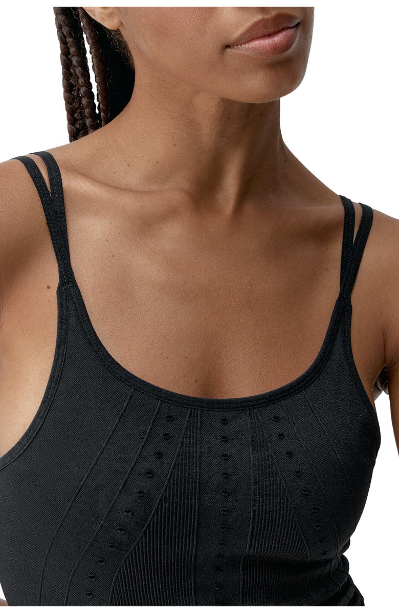 Born Living Yoga Shantala Medium Support Seamless Sport Top, Alternate, color, Black