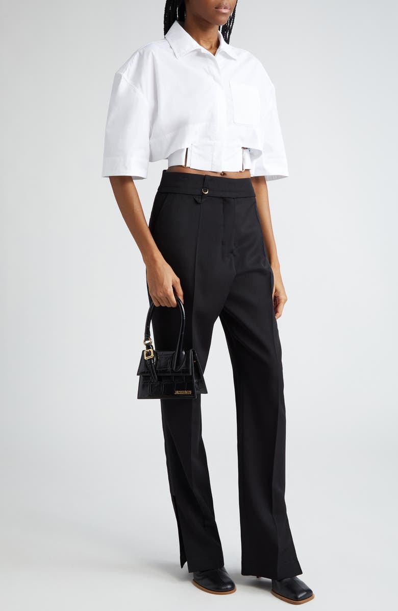 Jacquemus Le Chiquito Croc-Embossed Leather Crossbody Bag, Alternate, color,