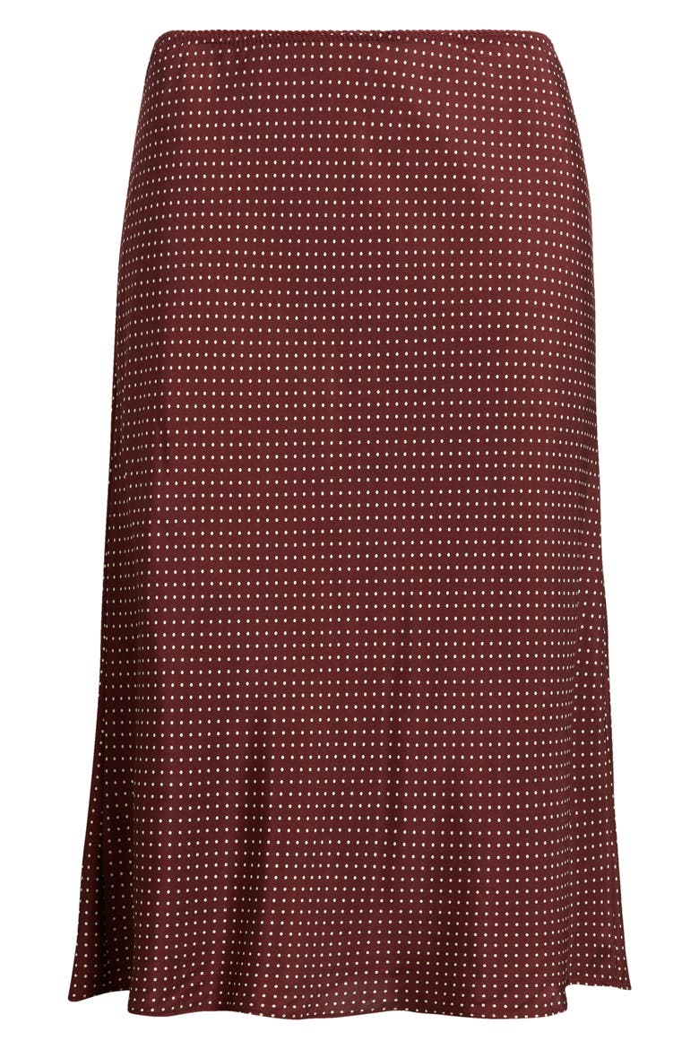 Elowette Floral Lace Hem Silk Skirt, Alternate, color, BURGANDY COLETTE DOT