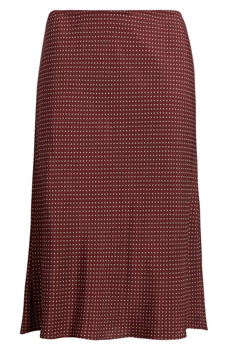 DÔEN Elowette Pin Dot Silk Blend Twill Skirt, Alternate, color, Burgandy Colette Dot