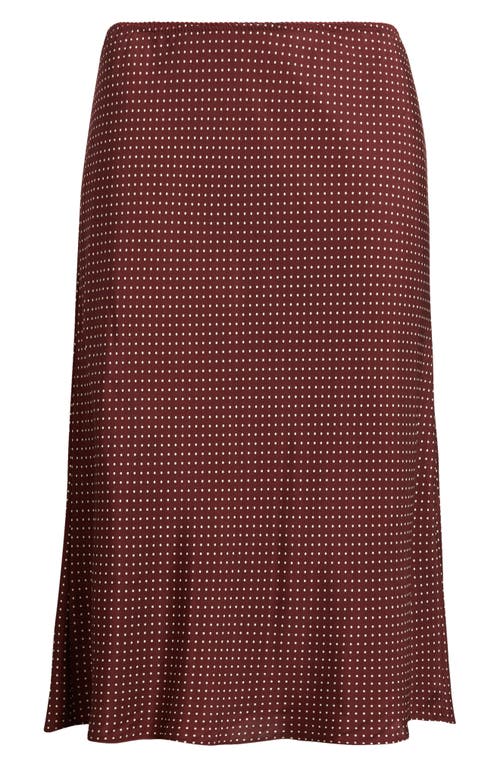 Doen Dôen Elowette Pin Dot Silk Blend Twill Skirt In Burgundy