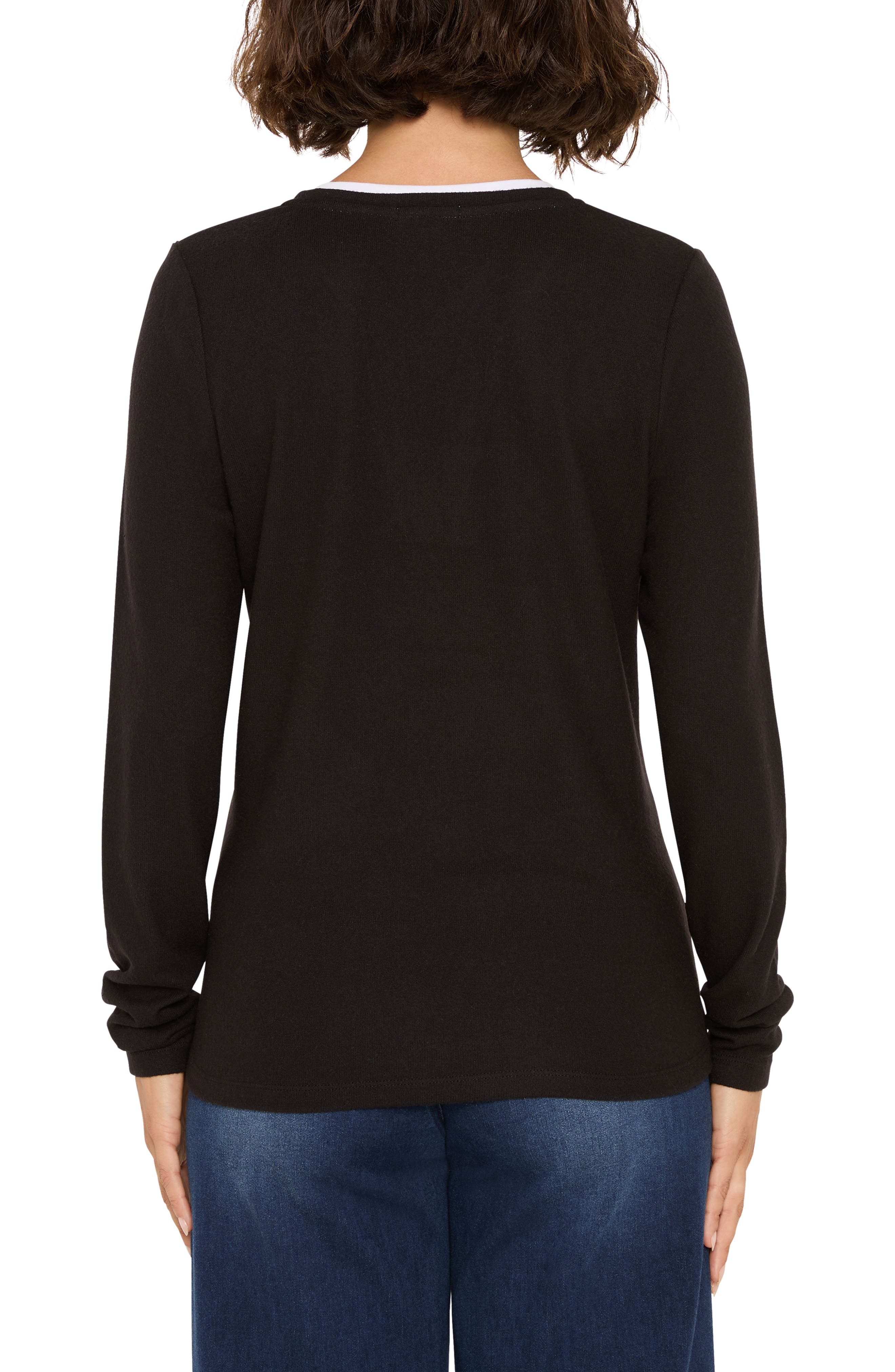 Cozy Double Layer Split Neck Top - image 2