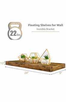 2-Pack 24-Inch Floating Wall Shelves