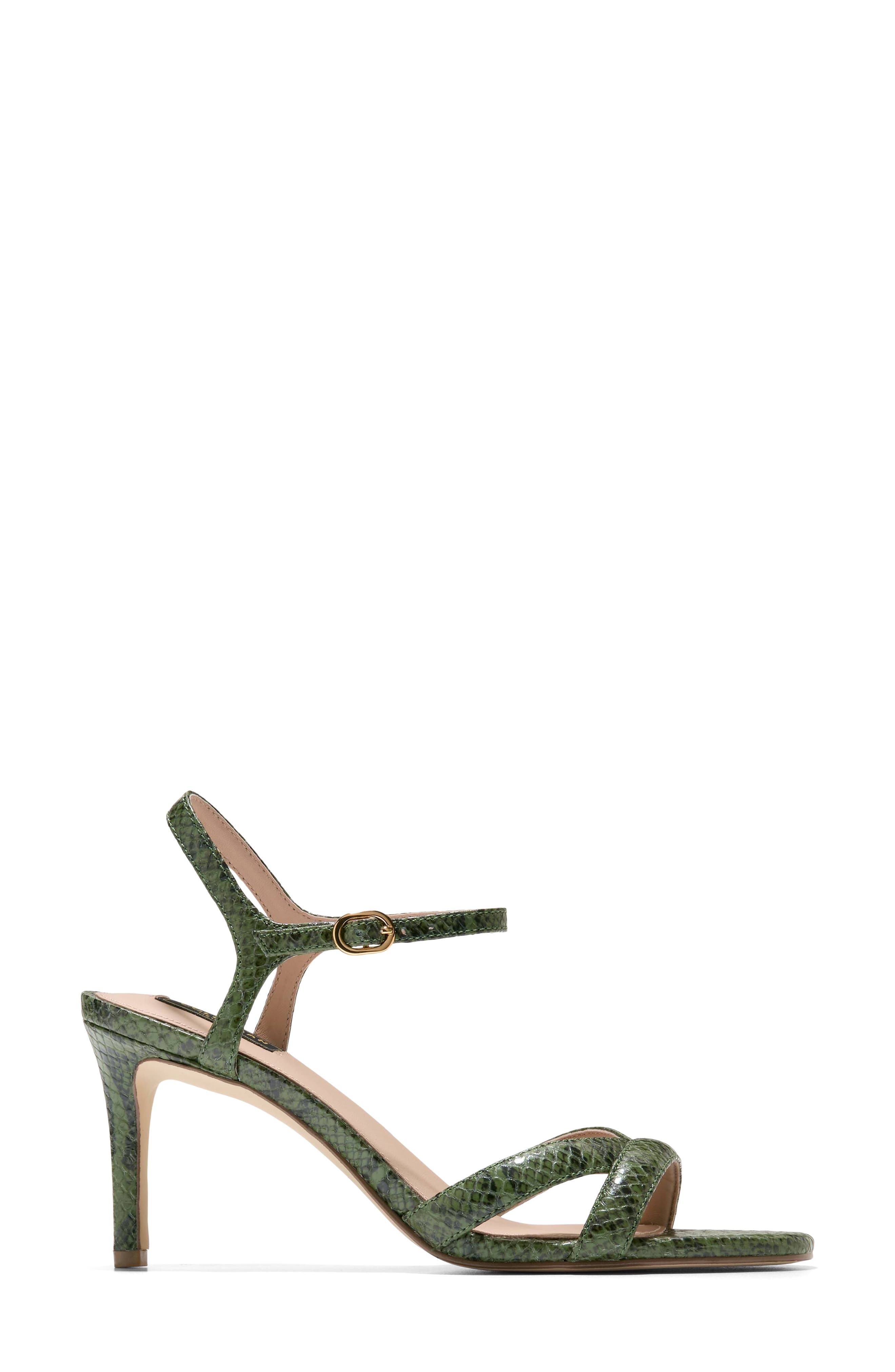 Constantina Ankle Strap Sandal, Alternate, color, CHIVE GLOSSY SNAKE PRINT