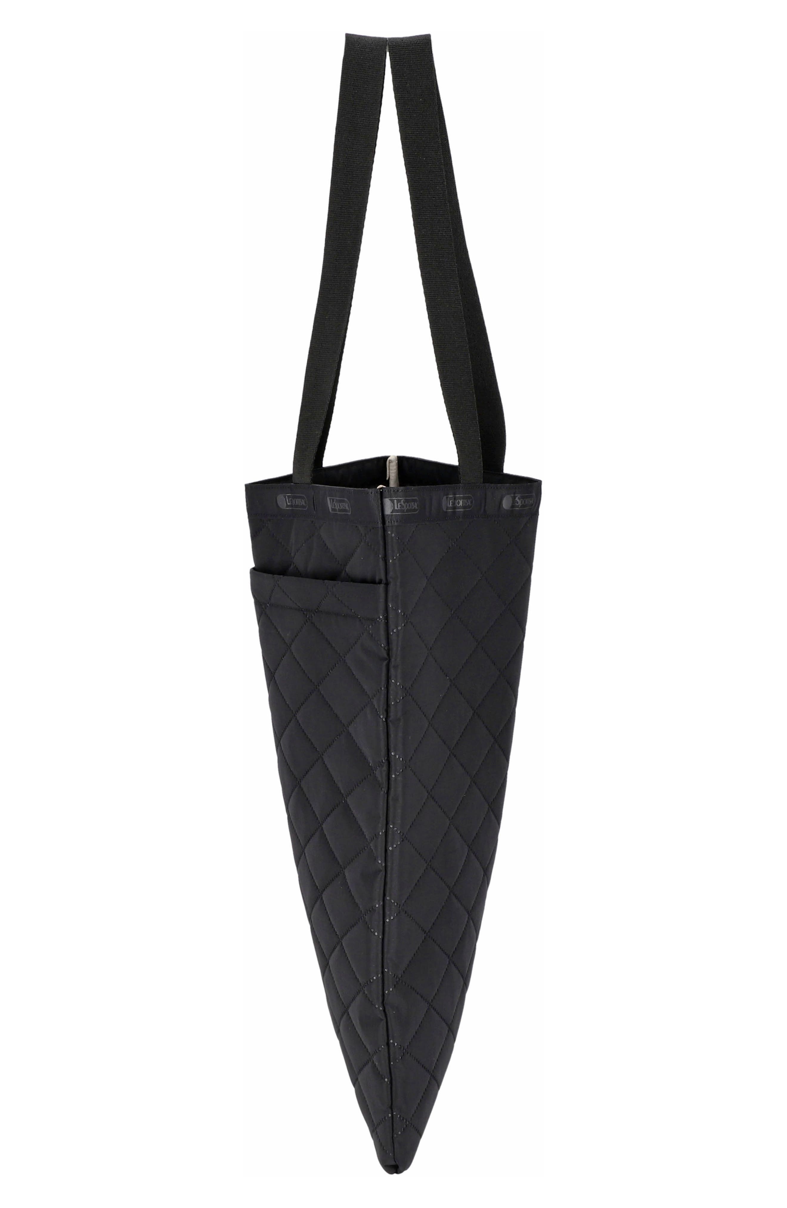 LeSportsac Emerald Nylon Tote Bag, Alternate, color, Black Cross Deboss