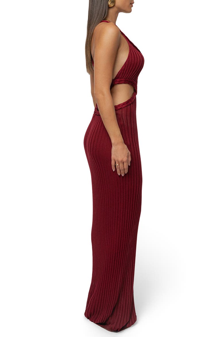 Drift & Dream Open Back Body-Con Maxi Sundress, Alternate, color, RED