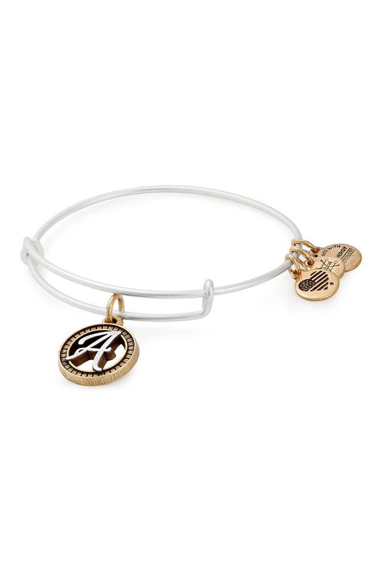 Two-Tone Initial Charm Expandable Bracelet, Main, color, TWO-TONE-A
