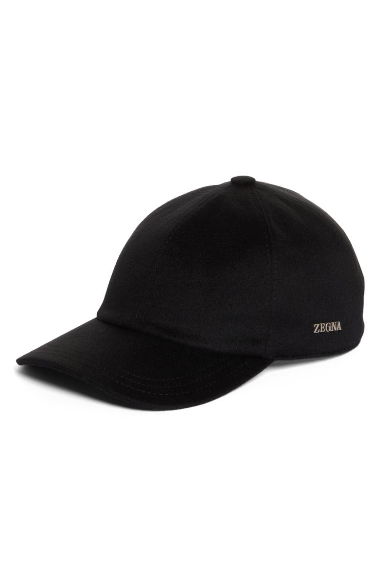 ZEGNA Cashmere Baseball Cap, Main, color, Black