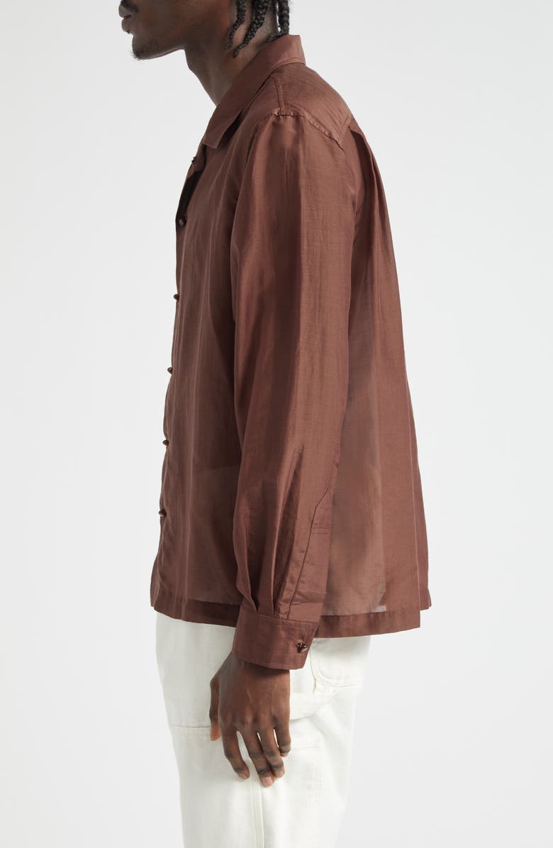 Bode Heartwood Long Sleeve Cotton & Silk Camp Shirt, Alternate, color, 