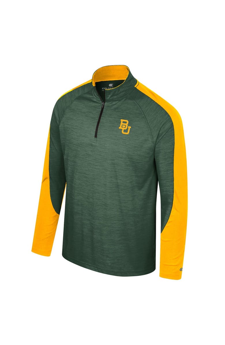 COLOSSEUM Men's Colosseum Green Baylor Bears Langmore Raglan Quarter-Zip Top, Alternate, color, Green