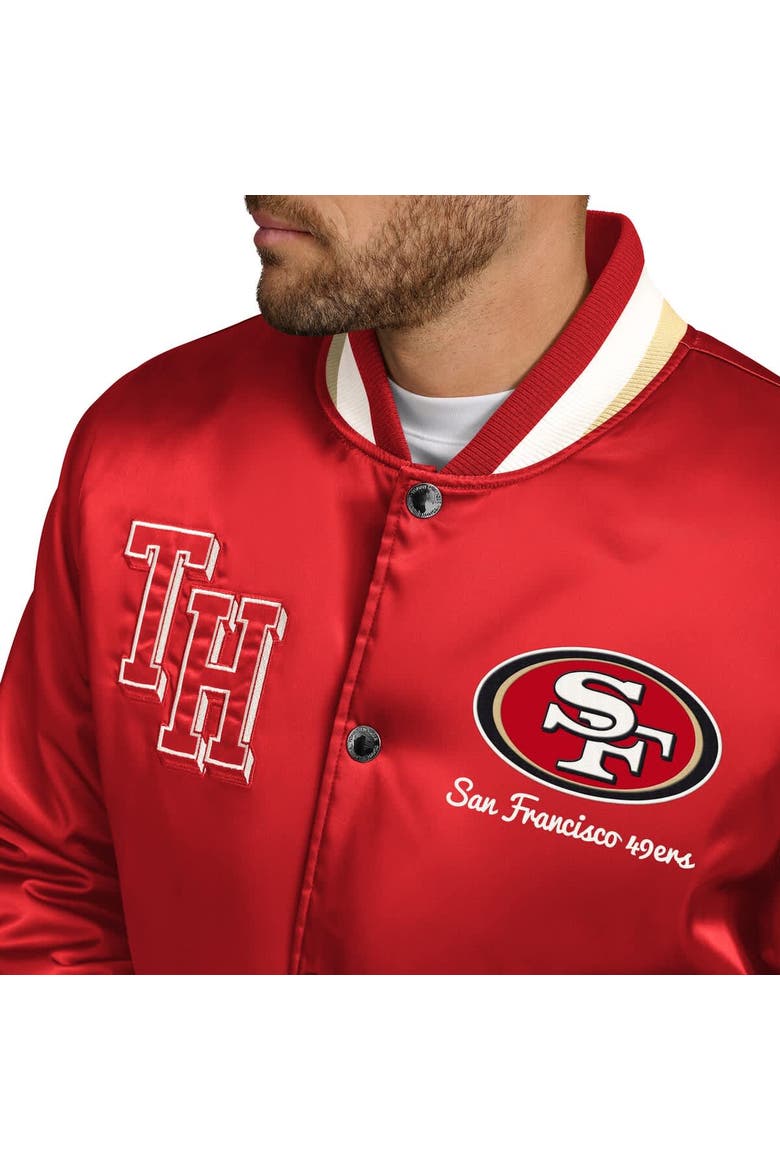 Men's Tommy Hilfiger Scarlet San Francisco 49ers Dante Full-Snap Satin Jacket, Alternate, color, Scarlet