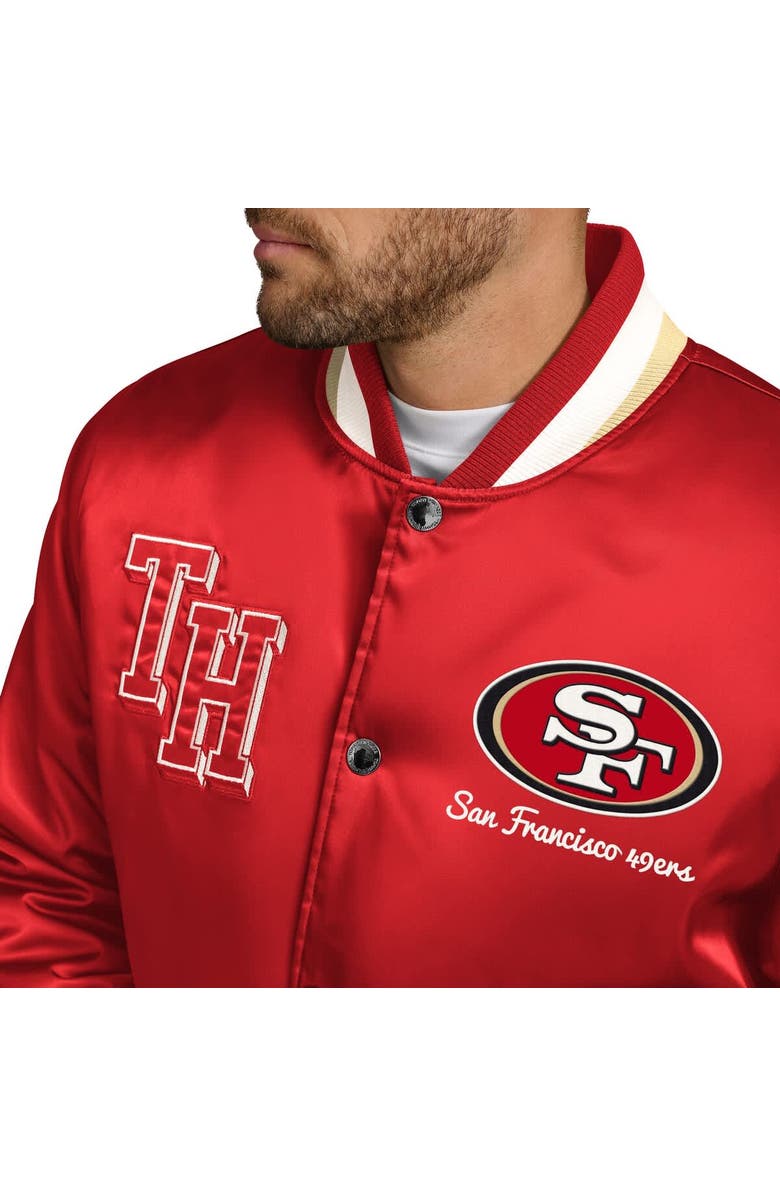 Tommy Hilfiger Men's Tommy Hilfiger Scarlet San Francisco 49ers Dante Full-Snap Satin Jacket, Alternate, color, Scarlet