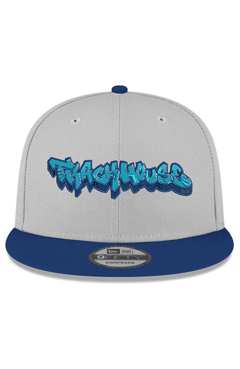 New Era Men's New Era Gray/Blue TRACKHOUSE RACING Graffiti 9FORTY Adjustable Hat, Alternate, color, Gray