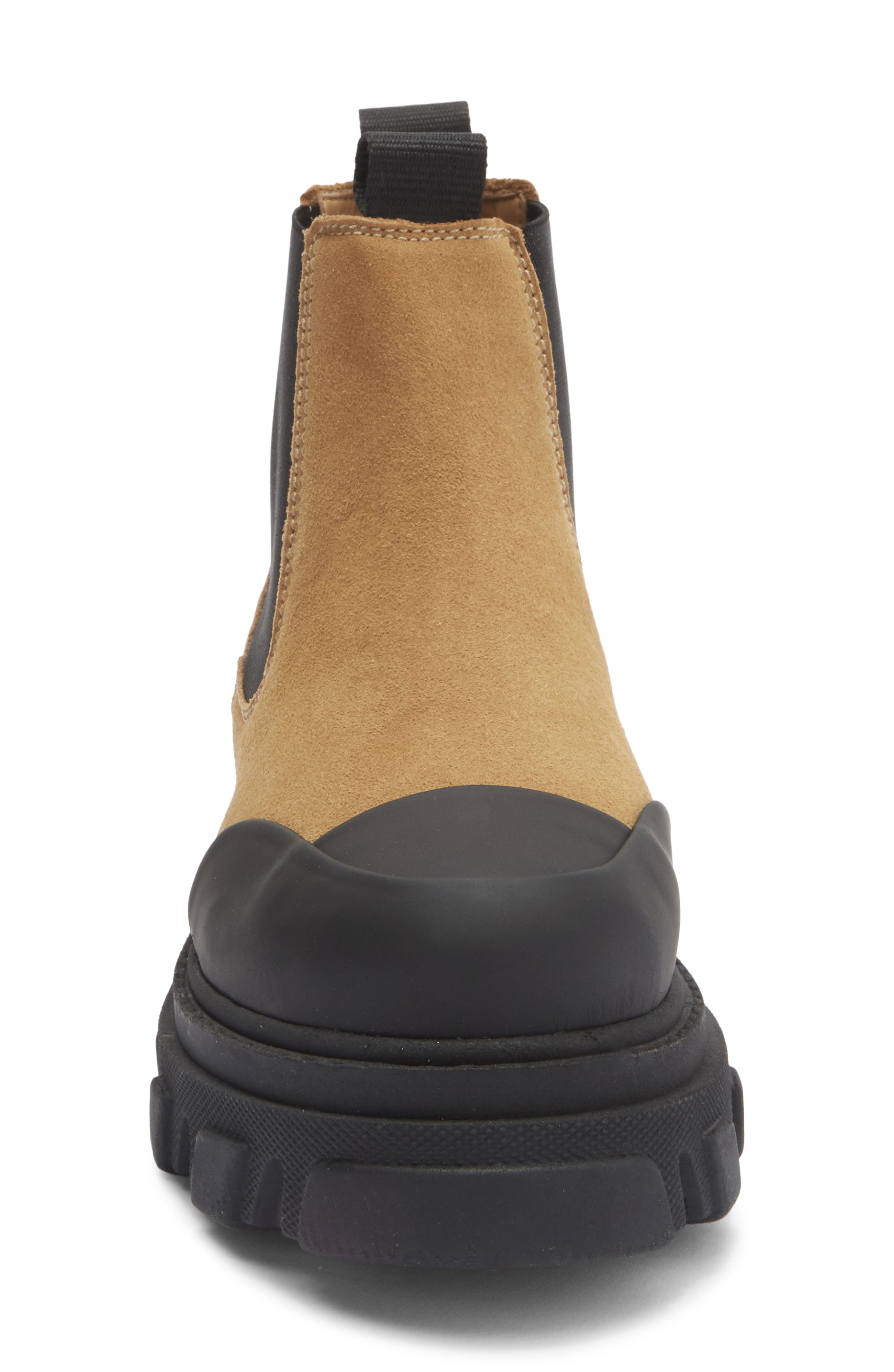 Ganni Cleated Chelsea Boot, Alternate, color, Cognac