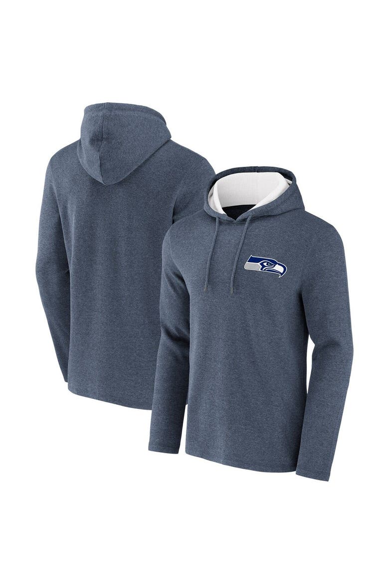 Men's NFL x Darius Rucker Collection by Fanatics Heathered College Navy Seattle Seahawks Waffle Knit Pullover Hoodie, Alternate, color, Heather Navy
