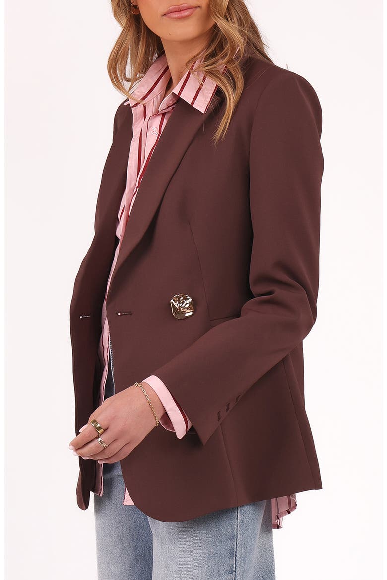 Leo One-Button Blazer, Alternate, color, CHOCOLATE BROWN