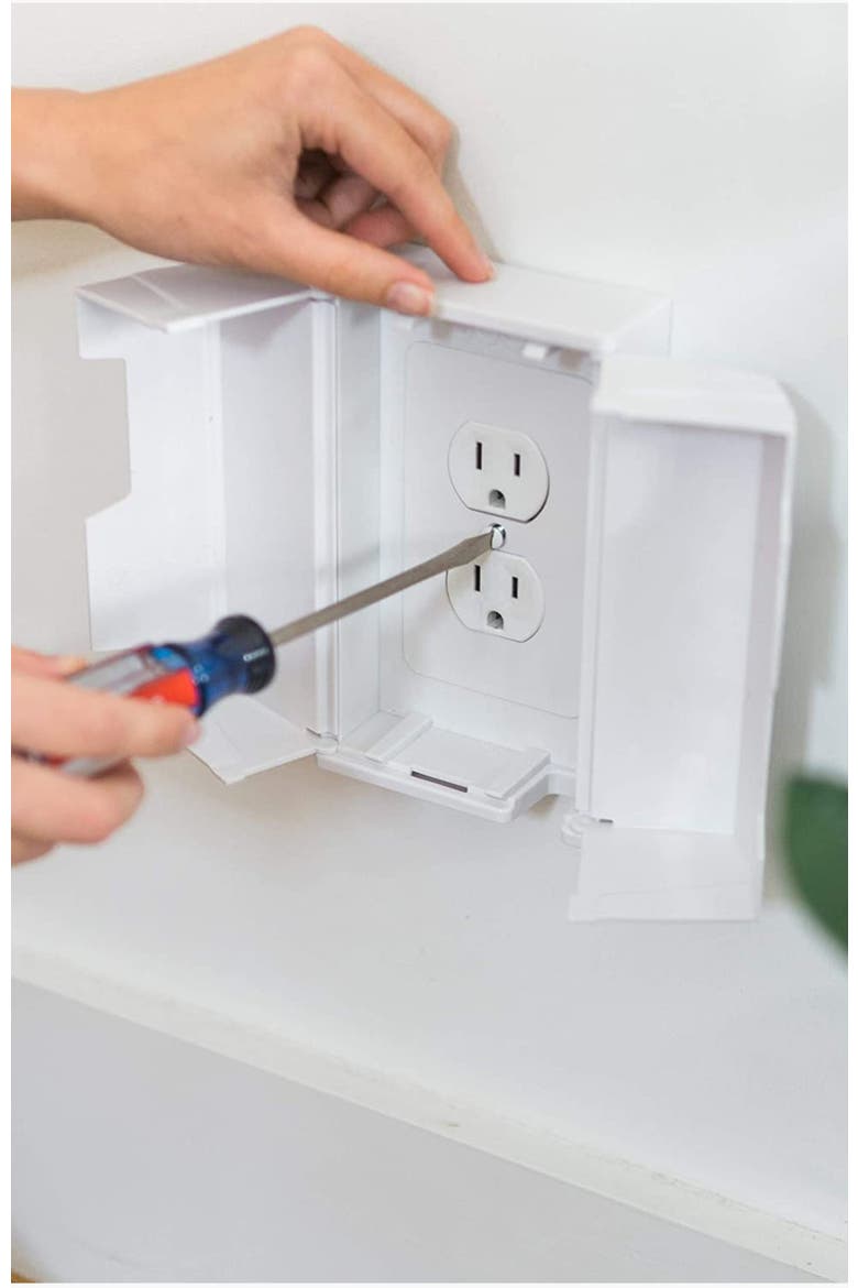 Electrical Outlet Cover Box, Alternate, color, White