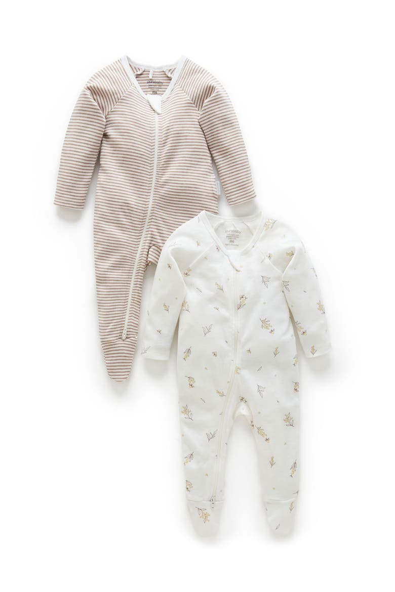 2 Pack Zip Footie, Main, color, Vanilla Wattle Bee Pack