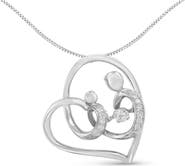 Haus of Brilliance .925 Sterling Silver 1/6 cttw Diamond Heart Pendant Necklace