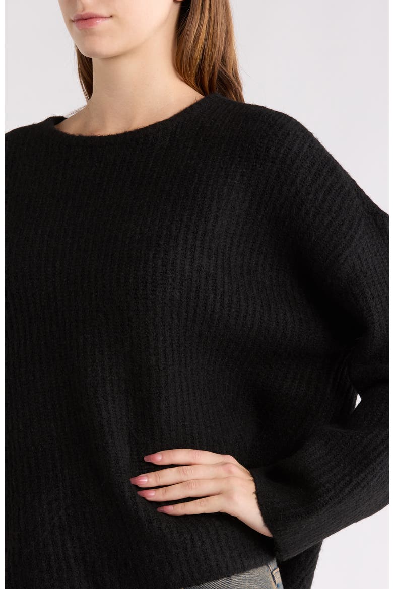 Aria Crewneck Sweater, Alternate, color, BLACK