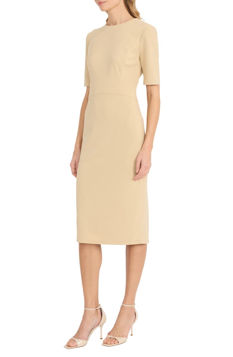 Donna Morgan Sheath Midi Dress, Alternate, color, Irish Cream