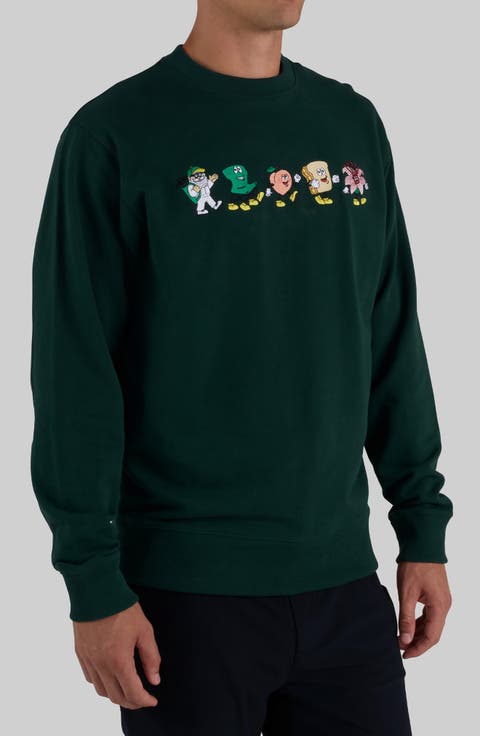 Embroidered Masters Icon Cotton Fleece Sweatshirt