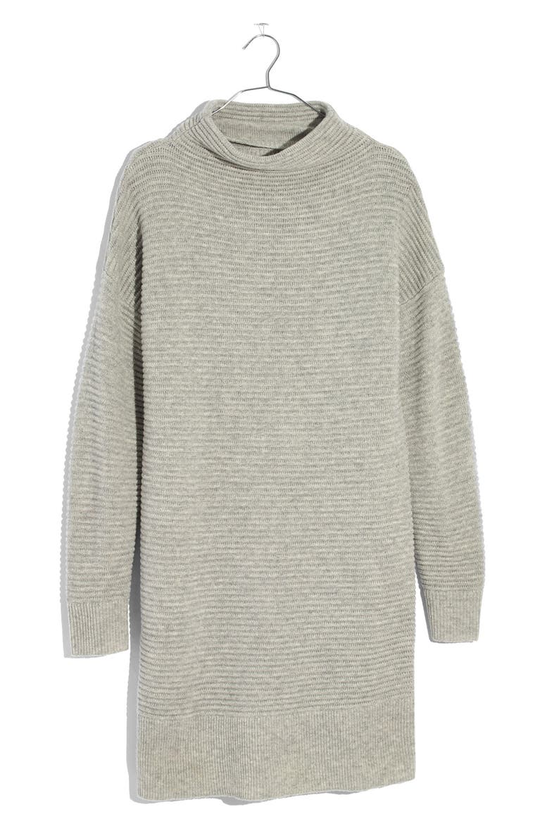 Skyscraper Merino Wool Sweater Dress, Alternate, color, HEATHER PEBBLE