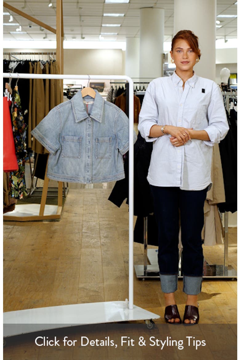 Tesha Crop Denim Button-Up Shirt video