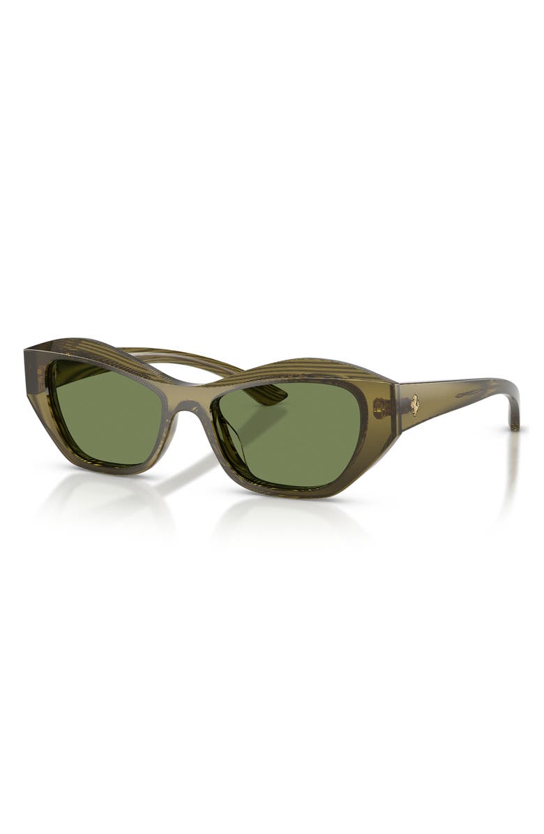 Ferrari 53mm Cat Eye Sunglasses, Alternate, color, Striped Green / Green Red