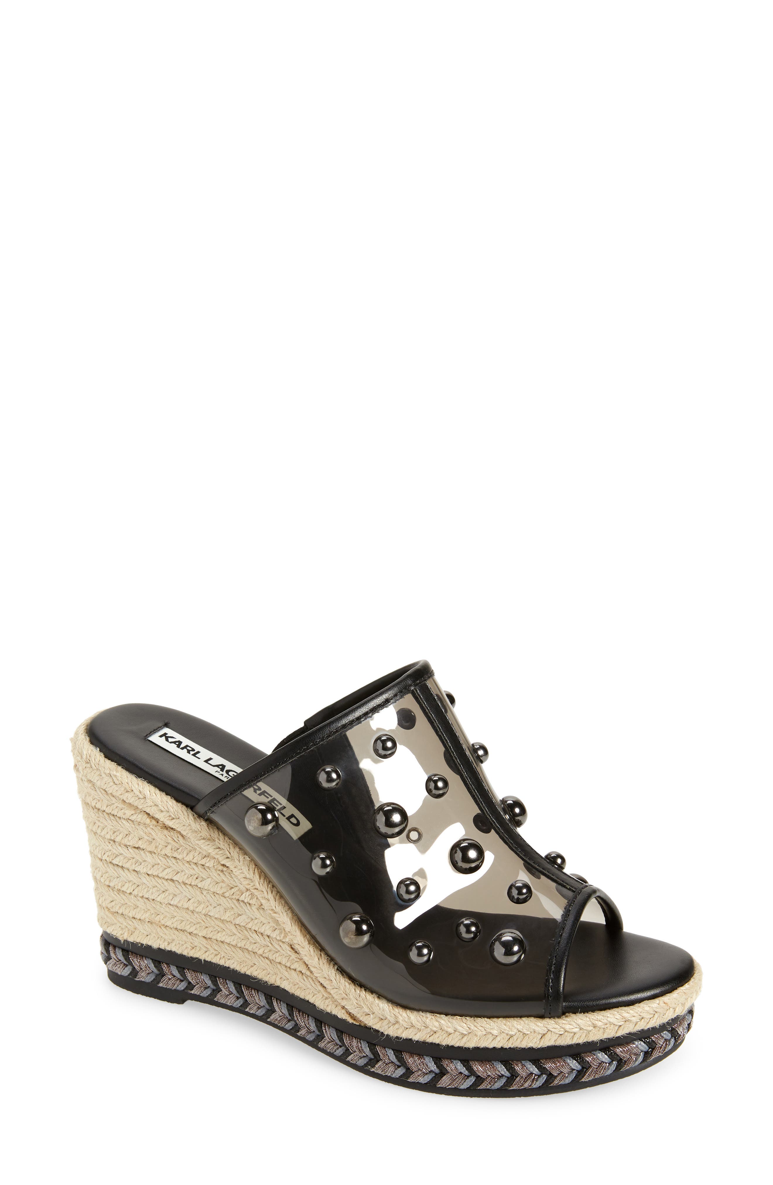 KARL LAGERFELD PARIS Carita Wedge Sandal, Main, color, 