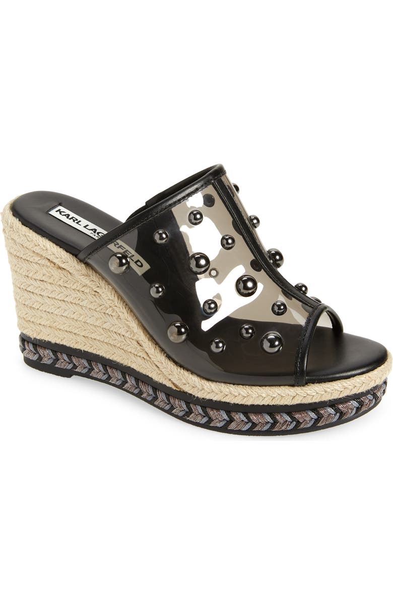KARL LAGERFELD PARIS Carita Wedge Sandal, Main, color,